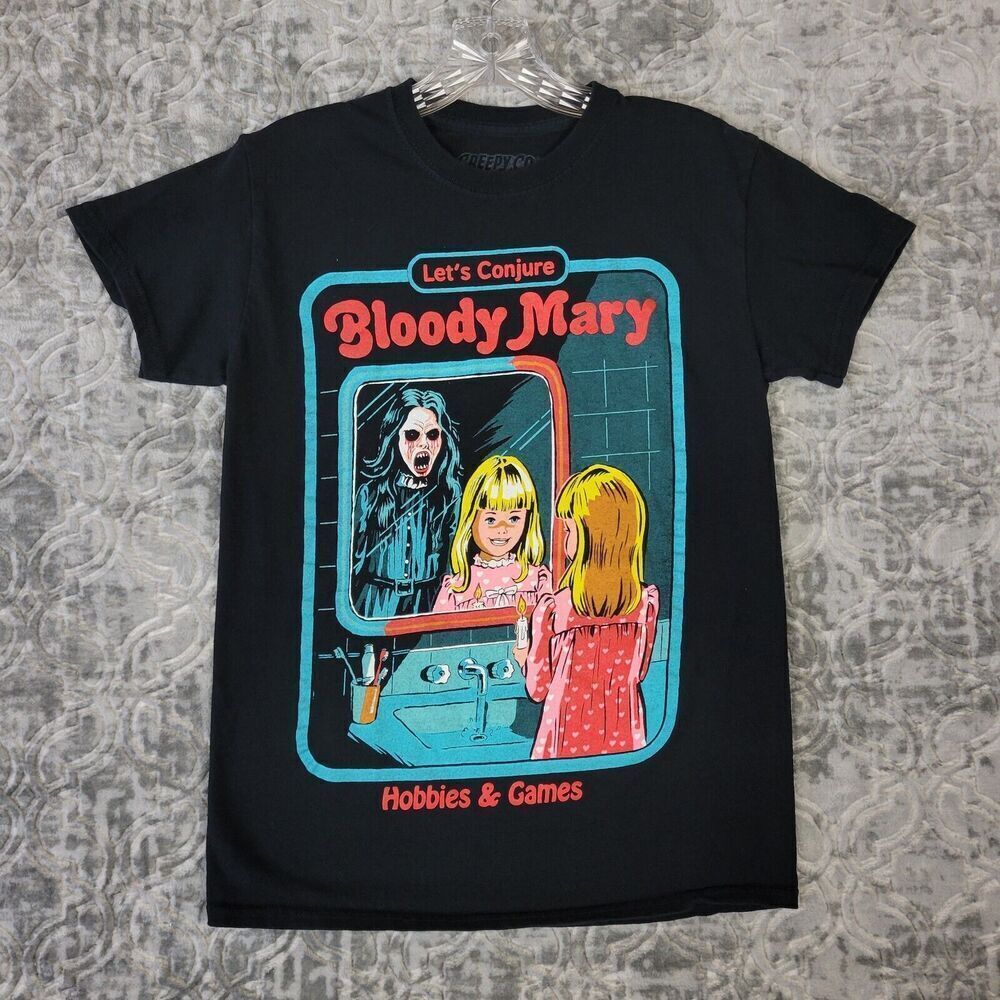 Bloody Mary Creepy Co. Shirt Mens Small Black Spooky Short Sleeve Graphic Tee